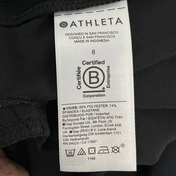 Athleta Brooklyn Ankle Pant Knit Panels Slim Leg Black Joggers Athletic Size 8 - Picture 9 of 10